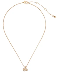 kate spade new york Gold-Tone Pave Double Knot Pendant Necklace, 16" + 3" extender
