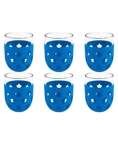 Abode Homewares Color Base Jumbo Glasses, Set of 6