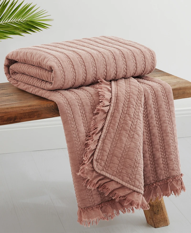 Levtex Wilhemina Stone Washed Quilted Throw, 50" x 60"