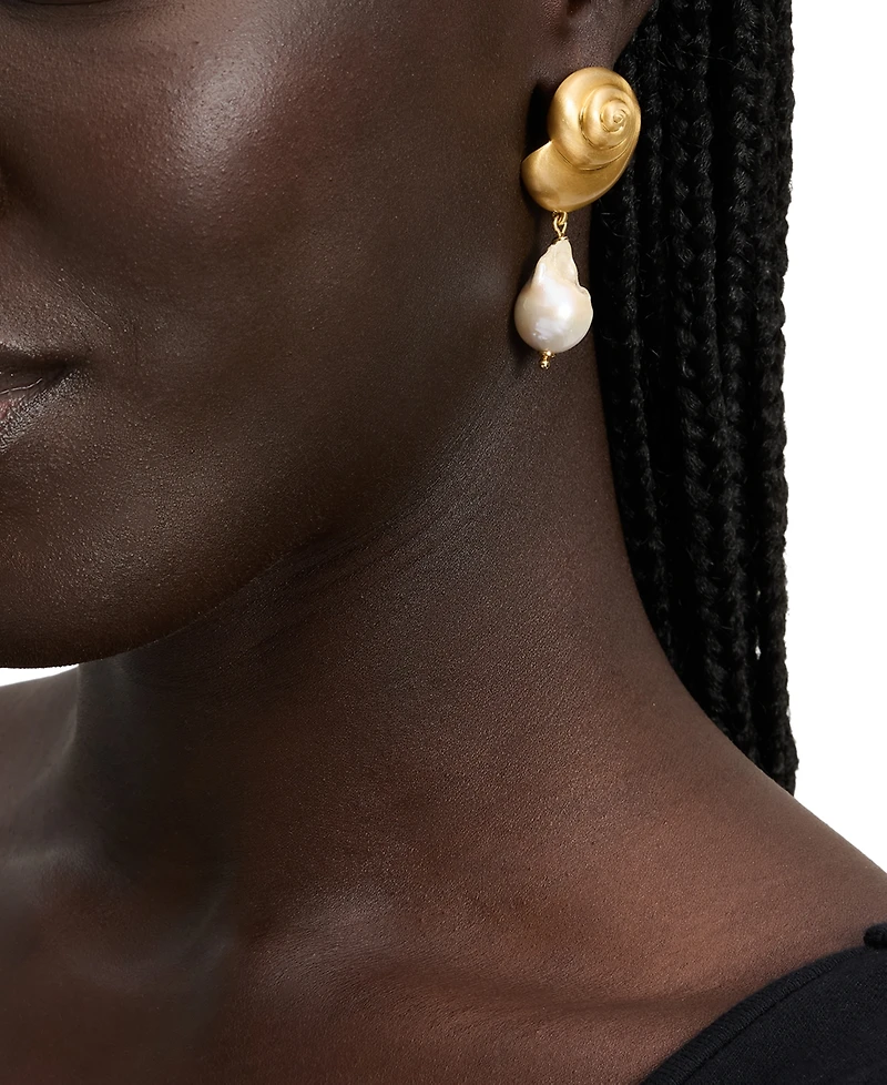 Kate Spade New York Shell & Freshwater Pearl Drop Earrings