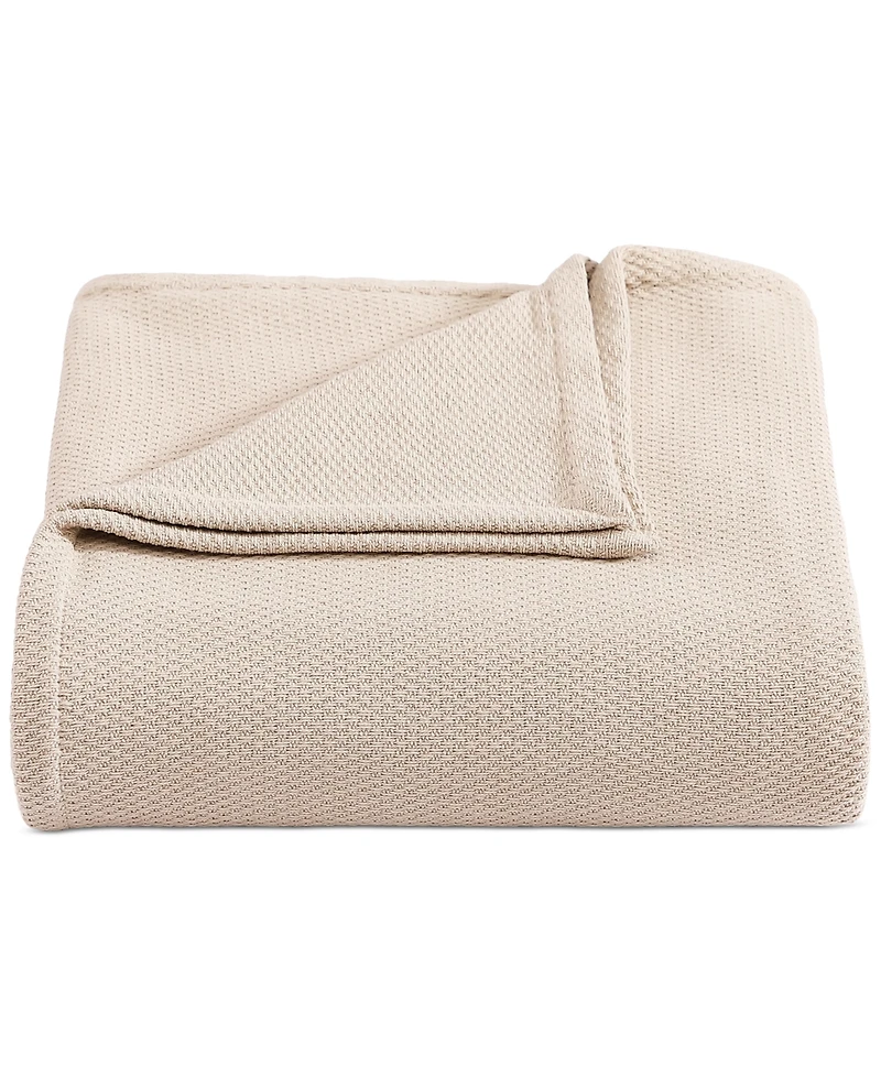 Tommy Hilfiger Solid Cotton Pique Blanket
