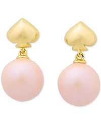 kate spade new york Gold-Tone Spade & Imitation Pearl Drop Earrings