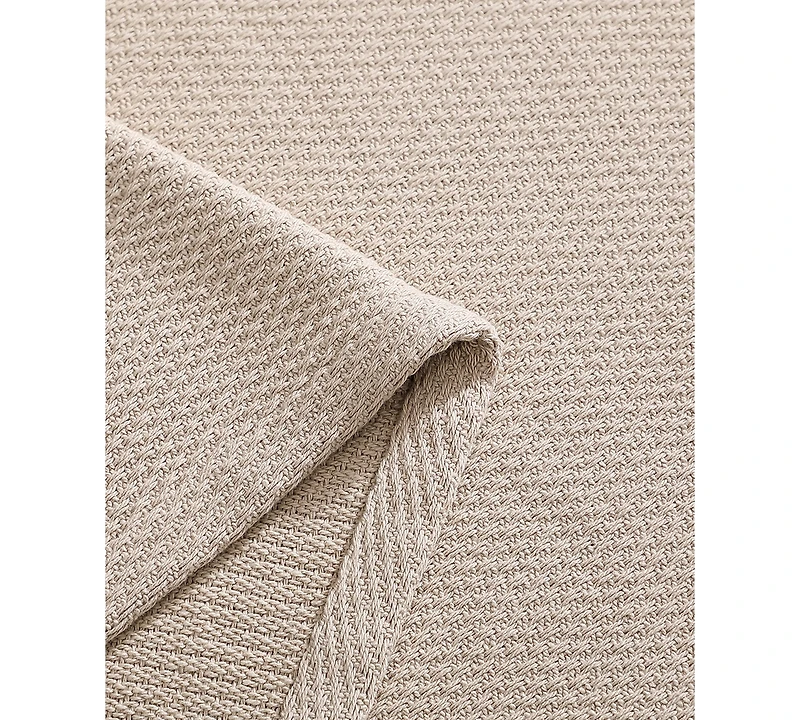 Tommy Hilfiger Solid Cotton Pique Blanket