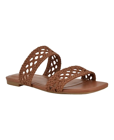 Calvin Klein Women's Florency Woven Slip-On Flat Sandals