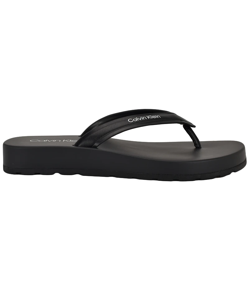 Calvin Klein Women's Waves Flat Thong Sandals