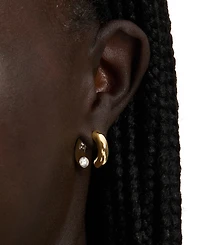 kate spade new york Small Crystal Hoop Earrings, 0.65"