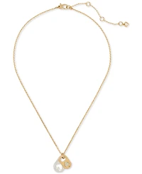 Kate Spade New York Two-Tone Double Pop Tab Pendant Necklace, 16" + 3" extender
