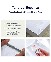 Certified Luxury 100% Egyptian Cotton Sheets Cal King Set - Percale Sheet with Deep Pockets, Cool and Durable Bedding