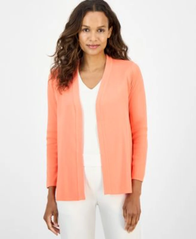 Ak Anne Klein Womens Newport Open Front Cardigan P Xxs Xl
