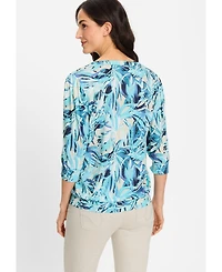 Olsen Women's Palm Print Tunic T-Shirt