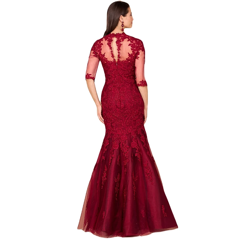 Lara Women's Long Sleeve, Mermaid Lace Gown
