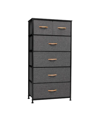 Steel and Fabric 6-Drawer Combo Dresser – Functional Storage