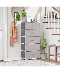 Steel and Fabric 6-Drawer Combo Dresser – Functional Storage