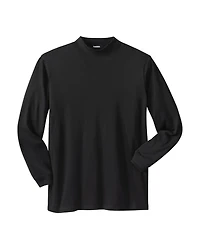 KingSize Men's Mock Turtleneck Long-Sleeve Cotton Tee