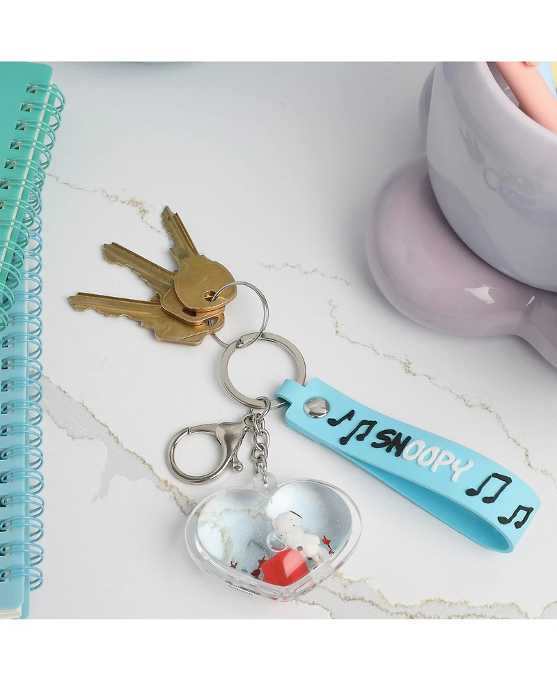 Sally Rose Snoopy Heart Liquid Keychain