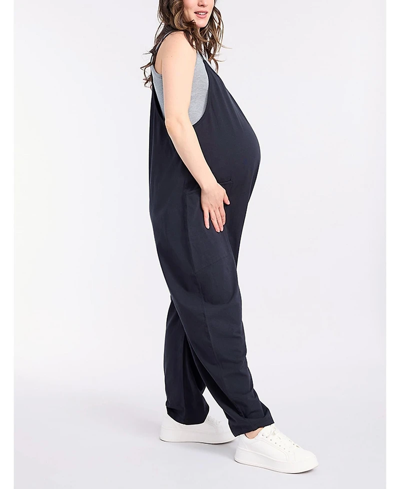 Motherhood Maternity Women's Sleeveless Relaxed Fit Jumpsuit