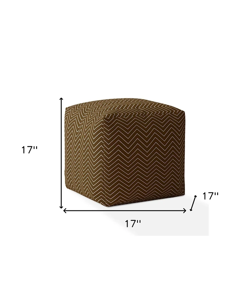 Chevron Pattern Cotton Pouf Ottoman – Cozy Accent