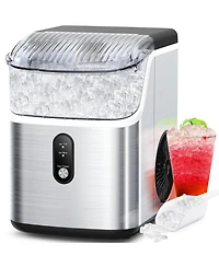 Zafro Countertop Nugget Ice Maker, Portable Chewable Pebble Ice Machine, Soft Crushed Ice Maker, 34 lbs/Day, One-Touch Operation, Self-Cleaning, Perfe