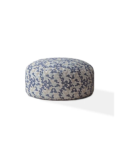 Modern Cotton Round Turtle Pouf Ottoman for Lounge and Relaxation