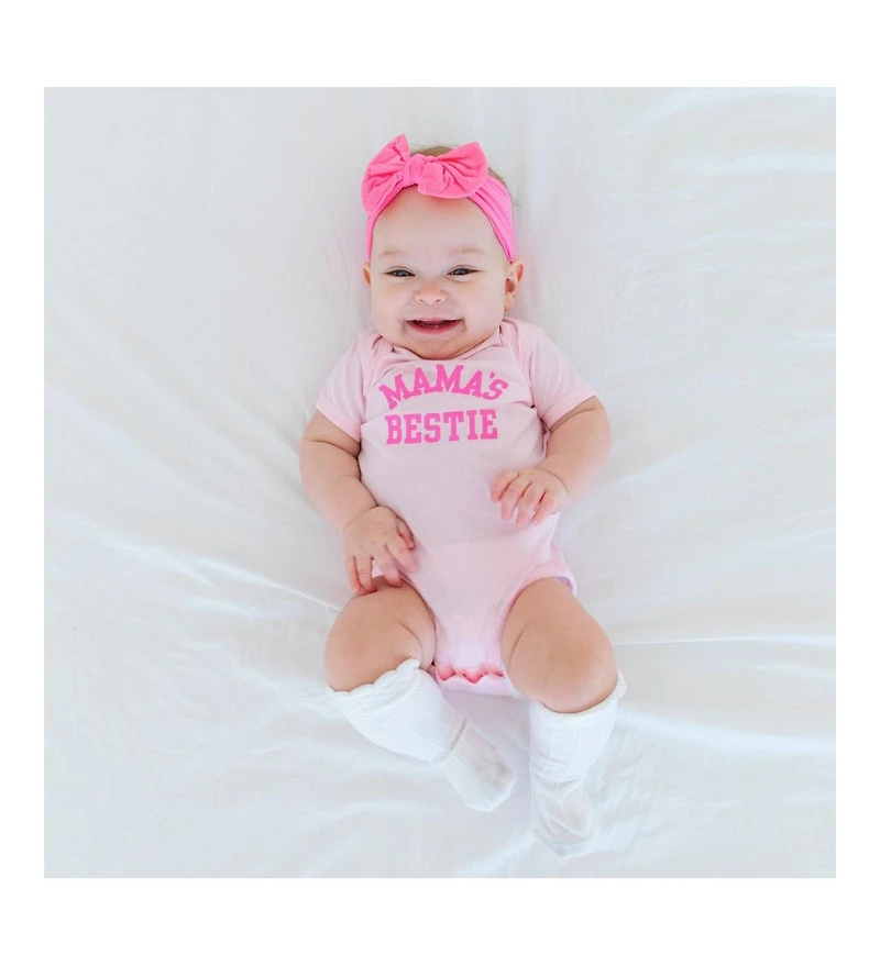 Sweet Wink Baby Girls Mama's Bestie Bubblegum Short Sleeve Bodysuit