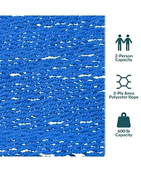 Large Double Wide Two-Person Polyester Rope Hammock with Spreader Bars - 600 lb Weight Capacity