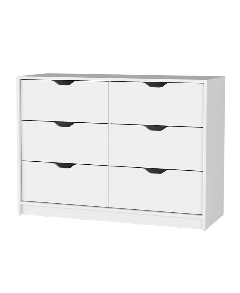 Manufactured Wood 6-Drawer Dresser – Minimalist Design
