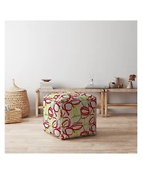 Soft Cotton Round Polka Dots Pouf Ottoman for Footrest and Extra Seating