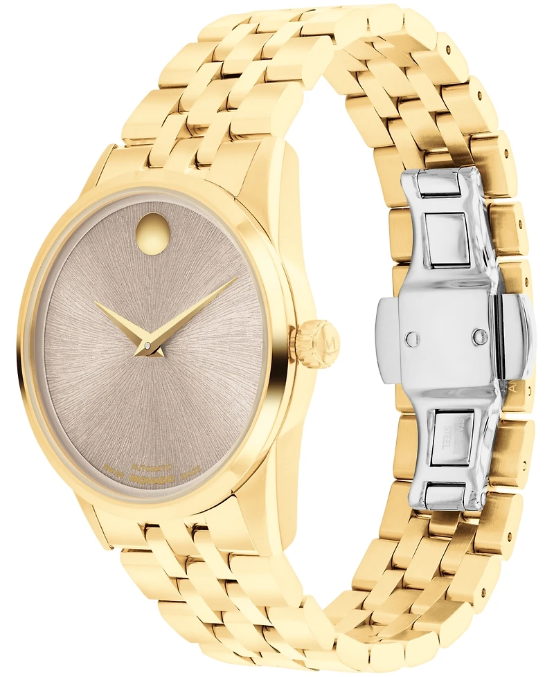Movado Women's Museum Classic Swiss Automatic Yellow Pvd Watch, 33mm