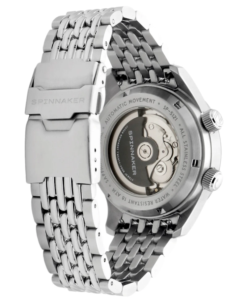 Spinnaker Men's Bradner Gmt Automatic Solid Stainless Steel Bracelet Watch