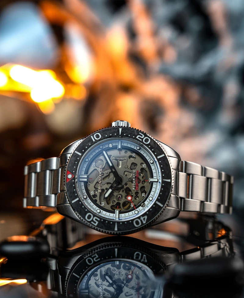 Spinnaker Men's Croft 42 Skeleton Automatic Solid Stainless Steel Bracelet Watch