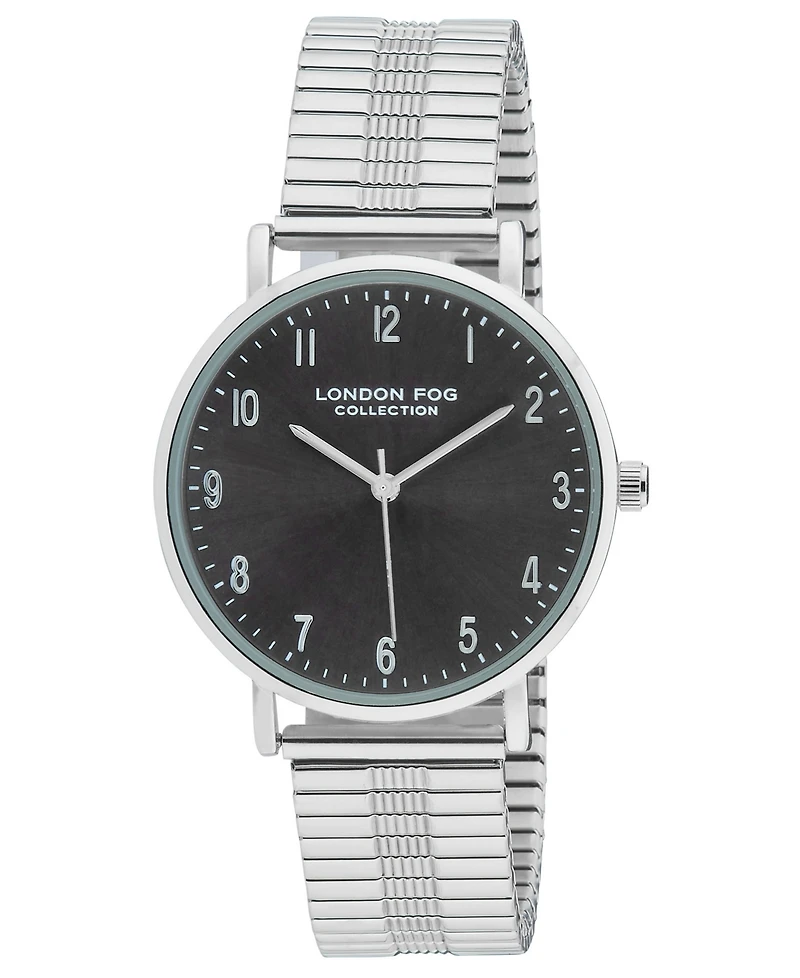London Fog Unisex Baldwin Silver Link Alloy Watch, 37mm