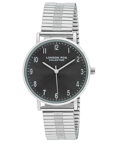 London Fog Unisex Baldwin Silver Link Alloy Watch, 37mm