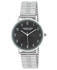 London Fog Unisex Baldwin Silver Link Alloy Watch, 37mm