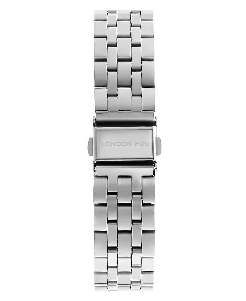 London Fog Unisex Keltic Cushion Case Silver Link Alloy Watch, 38mm