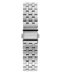 London Fog Unisex Keltic Cushion Case Silver Link Alloy Watch, 38mm