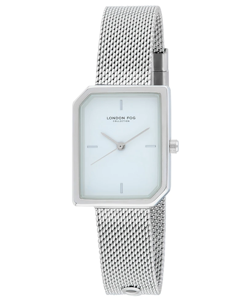 London Fog Unisex Cavern Silver Alloy Mesh Watch, 24mm