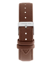 London Fog Unisex Whitehall Brown Leather Watch, 40mm