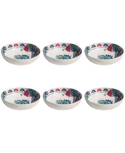 Abode Homewares Desert Succulent 6-Pc. Low Bowls, Service For 6