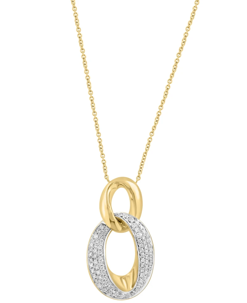 Effy Diamond Interlocking Loop Pendant Necklace (1/2 ct. t.w.) in 14k Gold, 17" + 1" extender
