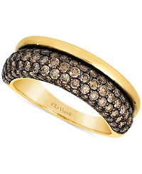 Le Vian Chocolatier Chocolate Diamond Pave & Polished Band (1-1/4 ct. t.w.) in 14k Gold