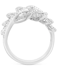 Effy Diamond Round & Baguette Curved Cluster Statement Ring (1-1/2 ct. t.w.) in 14k White Gold