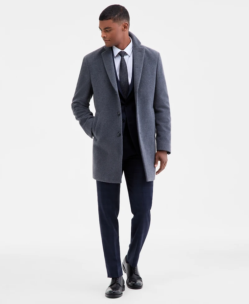 Calvin Klein Men's Prosper Wool-Blend Slim Fit Overcoat