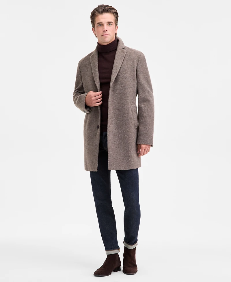 Calvin Klein Men's Prosper Wool-Blend Slim Fit Overcoat