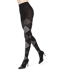 MeMoi Women's Textured Argyle Patterned Sweater Tights