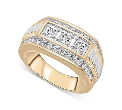 Men's Diamond Two-Tone Statement Ring (1 ct. t.w.) 10k Gold