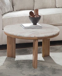 Sidney 36" Round Marble Top Coffee Table