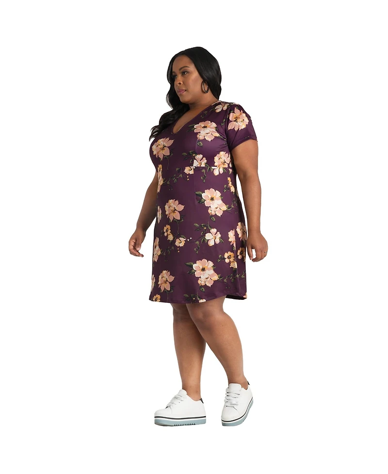 Poetic Justice Plus Floral Skater Mini Dress
