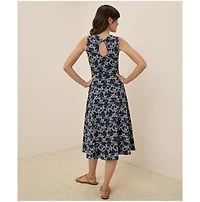 Pact Women's Organic Cotton Fit & Flare Keyhole Back Dress