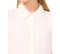 CeCe CeCe Women's Embellished Puff-Sleeve Shirt