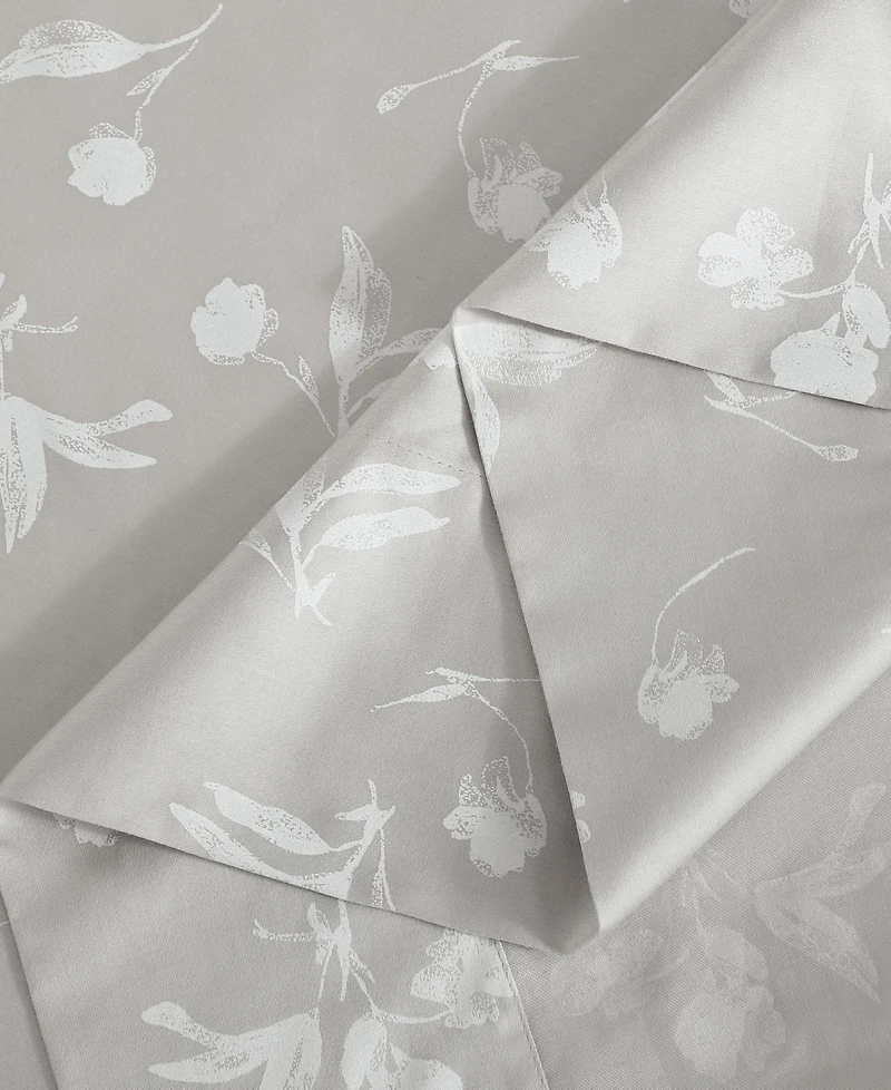 Closeout! Calvin Klein Printed 300-Thread Count Cotton Sateen 4-Pc. Sheet Set, King